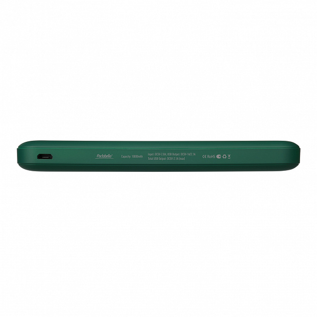 Внешний аккумулятор, Elari Plus, 10000 mAh, зеленый с логотипом  заказать по выгодной цене в кибермаркете AvroraStore
