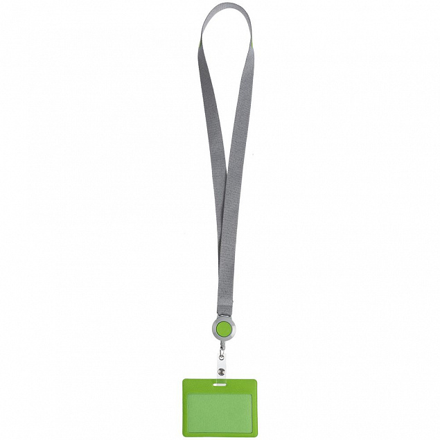 Чехол для карточки с лентой и ретрактором Devon, зеленый с логотипом  заказать по выгодной цене в кибермаркете AvroraStore