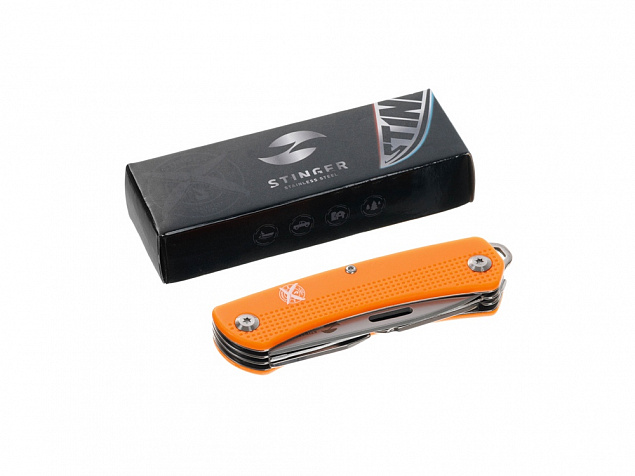 Нож перочинный, 103 мм, 10 функции с логотипом  заказать по выгодной цене в кибермаркете AvroraStore