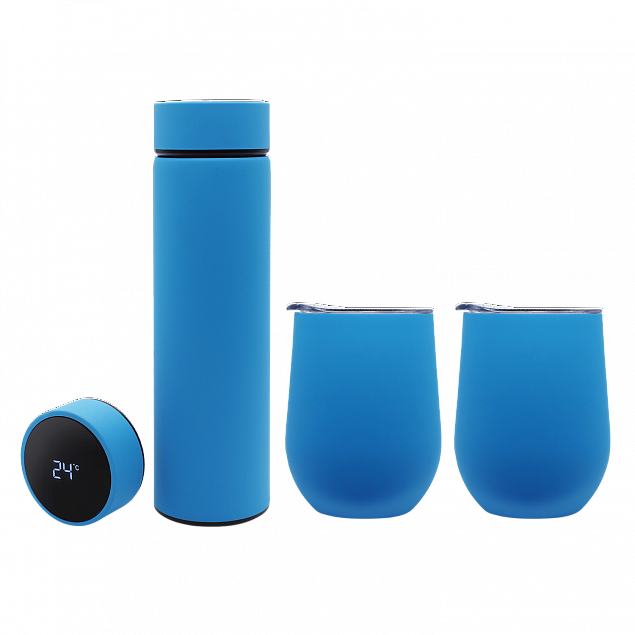 Набор Hot Box C2 (софт-тач) B, голубой с логотипом  заказать по выгодной цене в кибермаркете AvroraStore