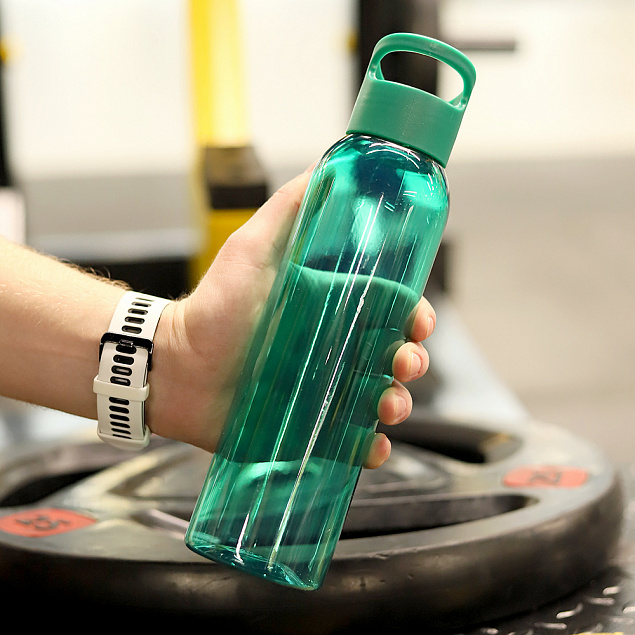 Бутылка пластиковая для воды SPORTES - Зеленый FF с логотипом  заказать по выгодной цене в кибермаркете AvroraStore