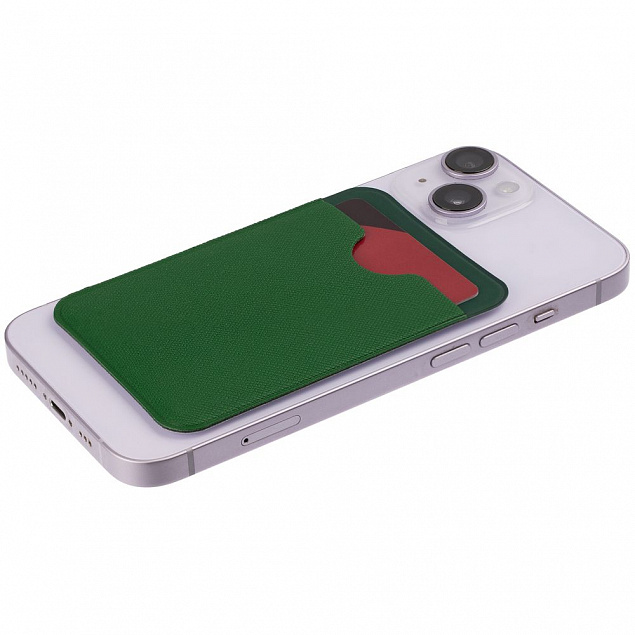 Чехол для карты на телефон Devon, зеленый с логотипом  заказать по выгодной цене в кибермаркете AvroraStore