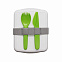 Ланч-бокс Lunch Green Line со столовыми приборами (салатовый) с логотипом  заказать по выгодной цене в кибермаркете AvroraStore