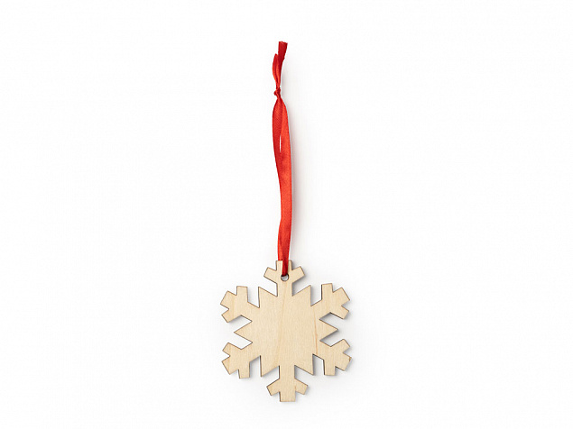 Деревянное новогоднее украшение JINGLE, снежинка с логотипом  заказать по выгодной цене в кибермаркете AvroraStore