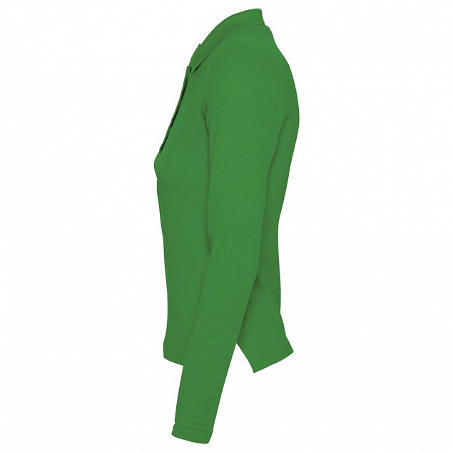 Рубашка поло женская с длинным рукавом PODIUM ярко-зеленая с логотипом  заказать по выгодной цене в кибермаркете AvroraStore