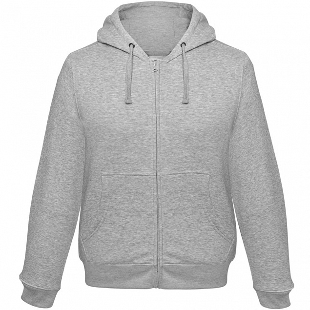 Толстовка мужская Hooded Full Zip серый меланж с логотипом  заказать по выгодной цене в кибермаркете AvroraStore