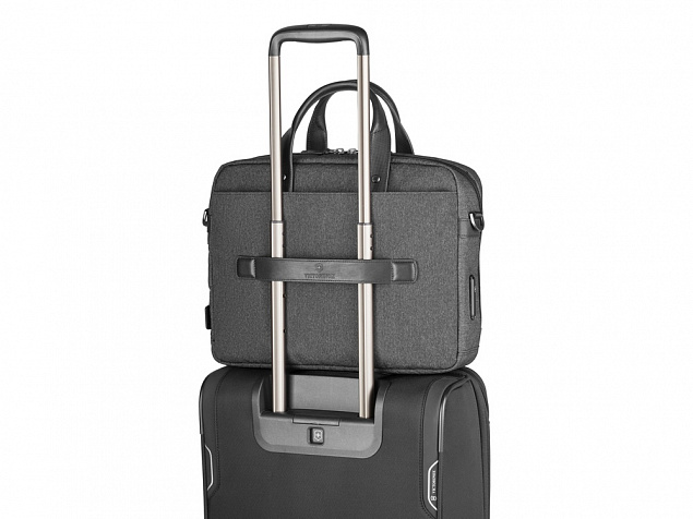 Портфель VICTORINOX Architecture Urban2 15 Briefcase 15'', серый, полиэстер/кожа, 42x13x31 см, 16 л с логотипом  заказать по выгодной цене в кибермаркете AvroraStore