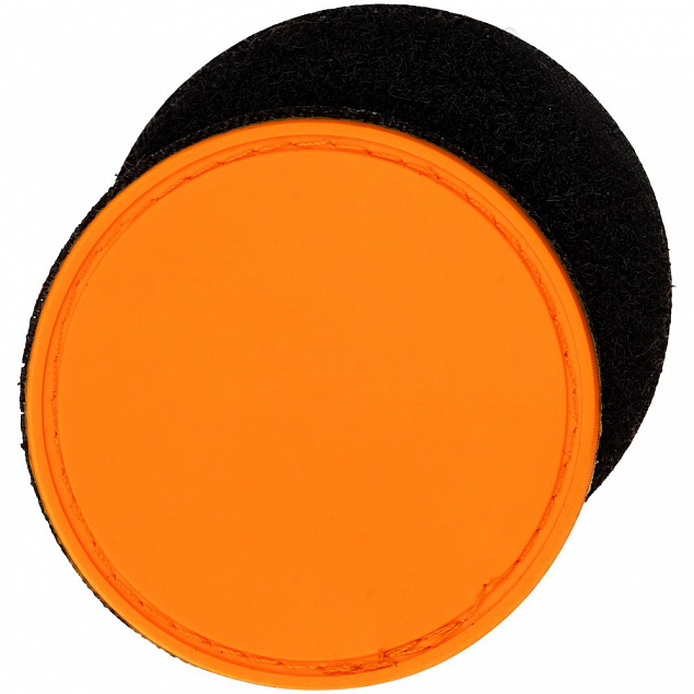 Лейбл из ПВХ с липучкой Menteqo Round, оранжевый неон с логотипом  заказать по выгодной цене в кибермаркете AvroraStore