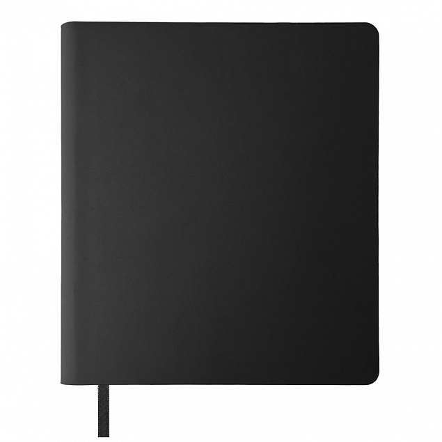 Бизнес-блокнот "Cubi", 150*180 мм, черный, кремовый форзац, мягкая обложка, в линейку с логотипом  заказать по выгодной цене в кибермаркете AvroraStore