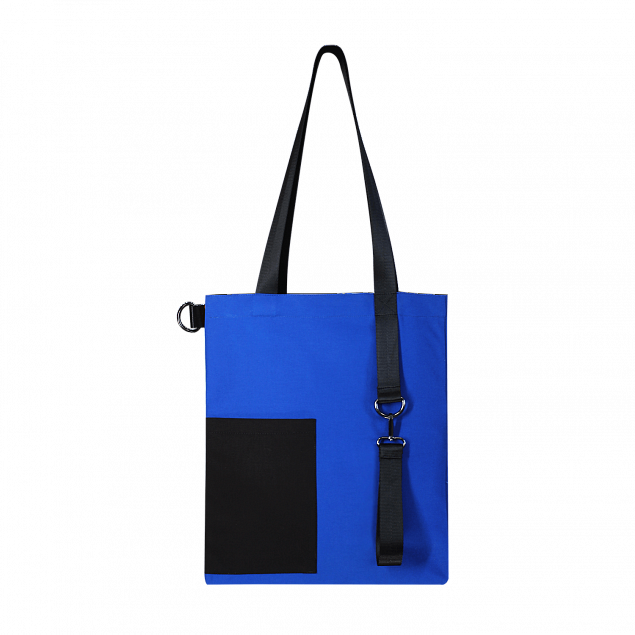 Шоппер Superbag Color (синий с чёрным) с логотипом  заказать по выгодной цене в кибермаркете AvroraStore