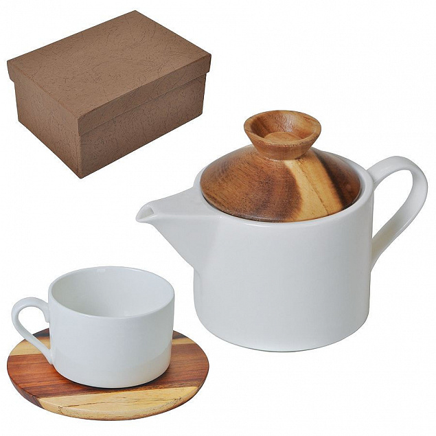 Набор "Andrew":чайная пара и чайник в подарочной упаковке с логотипом  заказать по выгодной цене в кибермаркете AvroraStore
